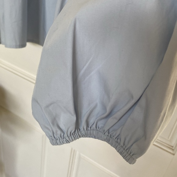 Banana Republic Blue Puff Sleeve Peplum Blouse - Picture 3 of 6